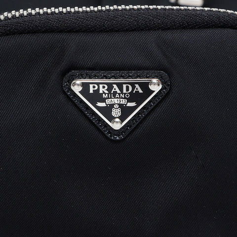 PRADA Triangle Logo Nylon Belt Pouch Waist bag black WS21117
