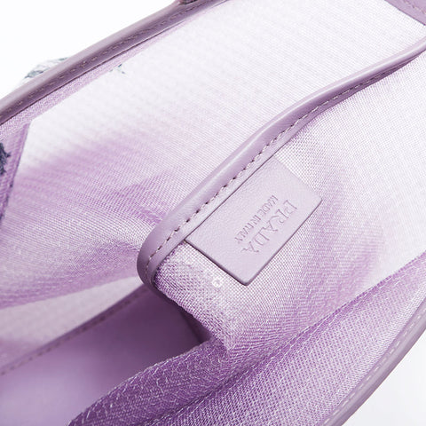 PRADA Sequined Mini Tote Mesh Handbag purple WS21119