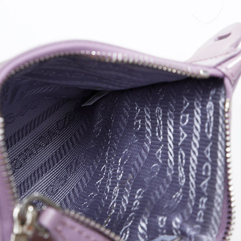 PRADA Sequined Mini Tote Mesh Handbag purple WS21119