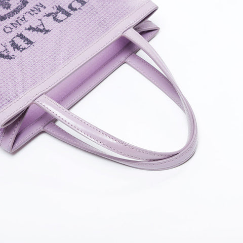 PRADA Sequined Mini Tote Mesh Handbag purple WS21119