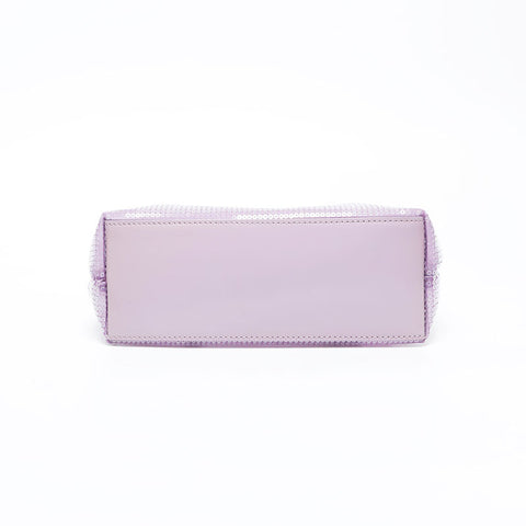 PRADA Sequined Mini Tote Mesh Handbag purple WS21119