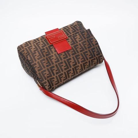 FENDI Zucca mamma bucket Shoulder Bag Brown WS21121