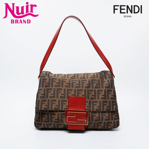 FENDI Zucca mamma bucket Shoulder Bag Brown WS21121