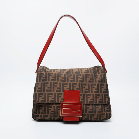 FENDI Zucca mamma bucket Shoulder Bag Brown WS21121
