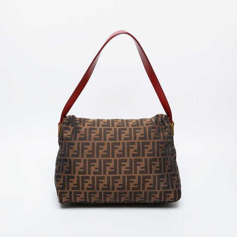 FENDI Zucca mamma bucket Shoulder Bag Brown WS21121