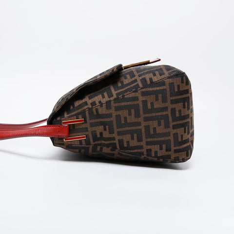 FENDI Zucca mamma bucket Shoulder Bag Brown WS21121