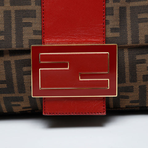 FENDI Zucca mamma bucket Shoulder Bag Brown WS21121