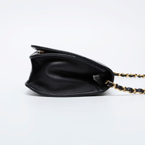 CHANEL Full flap lambskin Chain Shoulder Bag black WS21124