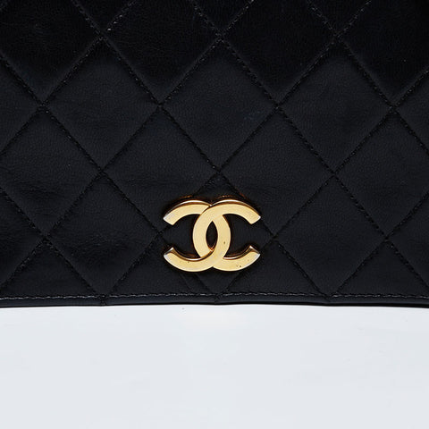 CHANEL Full flap lambskin Chain Shoulder Bag black WS21124