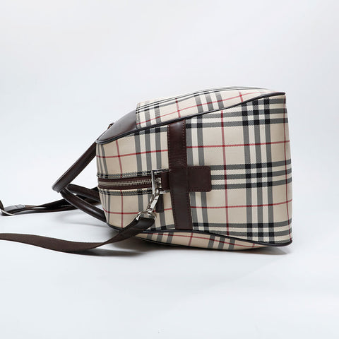 BURBERRY Nova check canvas Boston bag beige WS21127