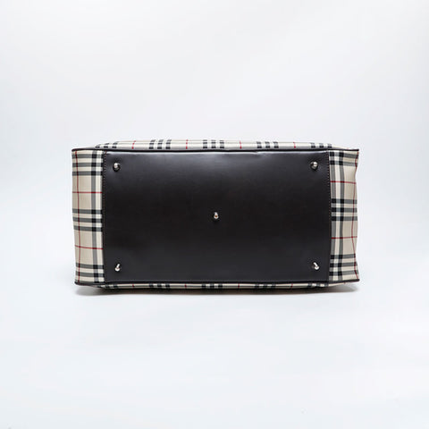 BURBERRY Nova check canvas Boston bag beige WS21127