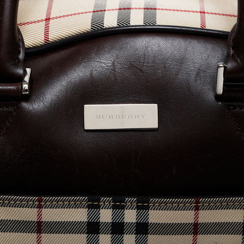 BURBERRY Nova check canvas Boston bag beige WS21127