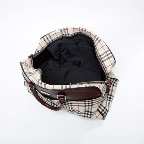 BURBERRY Nova Check Canvas 2way Boston bag beige WS21128