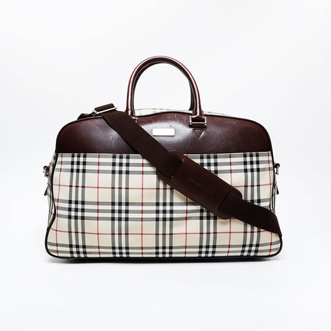 BURBERRY Nova Check Canvas 2way Boston bag beige WS21128