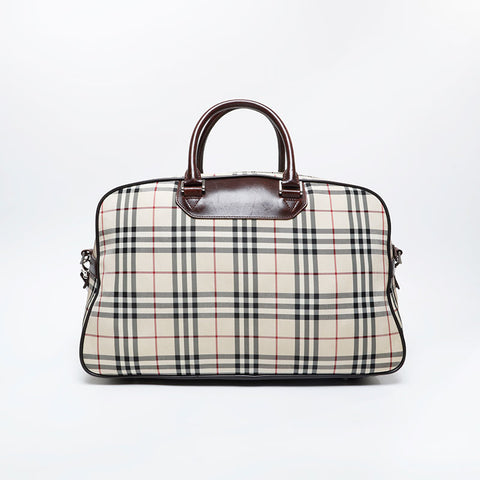 BURBERRY Nova Check Canvas 2way Boston bag beige WS21128