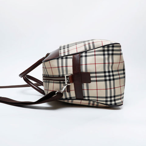 BURBERRY Nova Check Canvas 2way Boston bag beige WS21128
