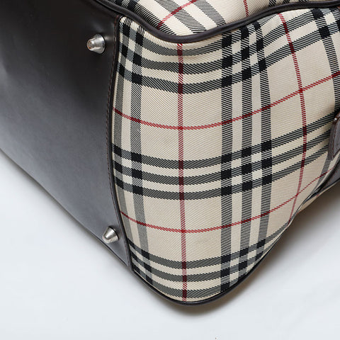 BURBERRY Nova Check Canvas 2way Boston bag beige WS21128