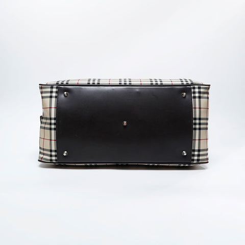 BURBERRY Nova Check Canvas 2way Boston bag beige WS21128