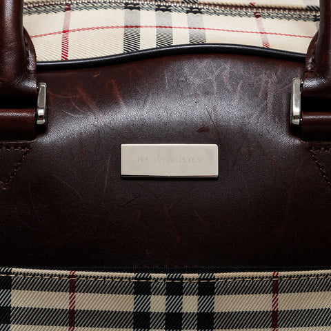 BURBERRY Nova Check Canvas 2way Boston bag beige WS21128