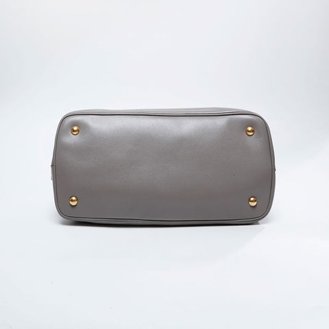 PRADA Logo embossed leather 2way Handbag gray WS21131