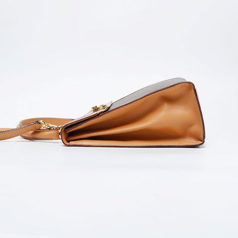 CELINE Macadam PVC Handbag Brown WS21132