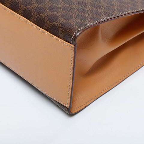 CELINE Macadam PVC Handbag Brown WS21132