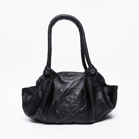LOEWE Nappa Aire Leather Anagram Shoulder Bag black WS21134