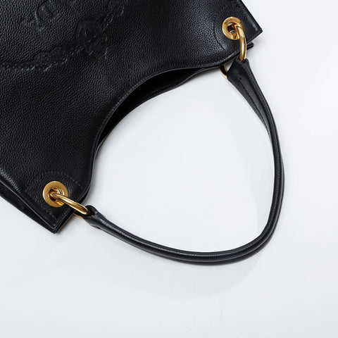PRADA Logo embossed leather Shoulder Bag black WS21135