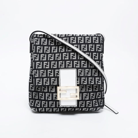 FENDI Zucchino Canvas Mamma Shoulder Bag black WS21137