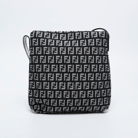 FENDI Zucchino Canvas Mamma Shoulder Bag black WS21137