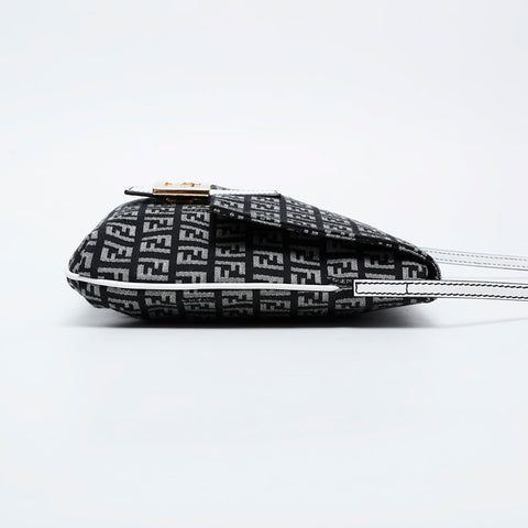 FENDI Zucchino Canvas Mamma Shoulder Bag black WS21137