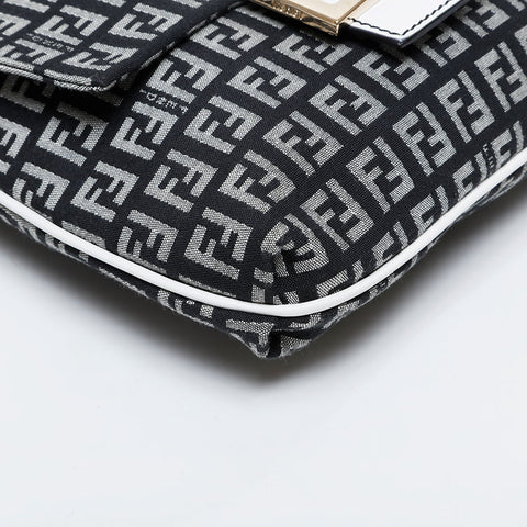 FENDI Zucchino Canvas Mamma Shoulder Bag black WS21137
