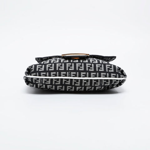 FENDI Zucchino Canvas Mamma Shoulder Bag black WS21137