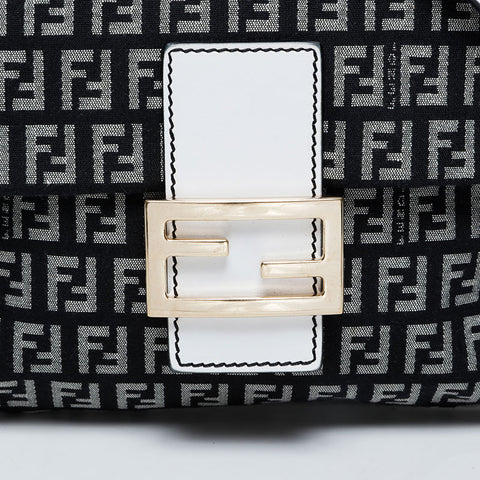 FENDI Zucchino Canvas Mamma Shoulder Bag black WS21137