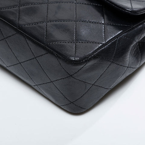 香奈儿（Chanel No. 1）1989-1991 Mini Matelasse Lambskin 7.9“连锁肩袋黑色WS21140
