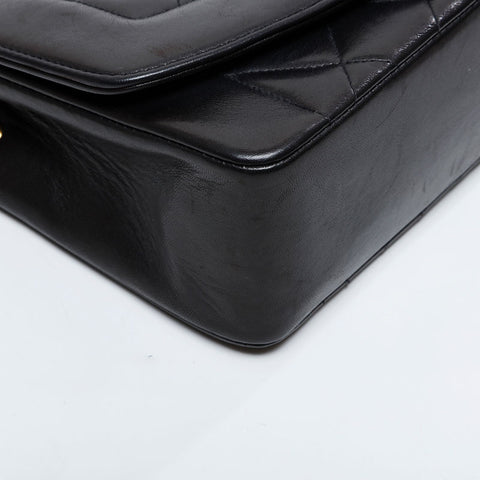 CHANEL No. 3 1994-1996 Diana Lambskin Chain Shoulder Bag black WS21141