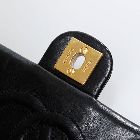 CHANEL No. 2 1991-1994 Mini Matelasse Lambskin 7.9" Shoulder Bag black WS21142
