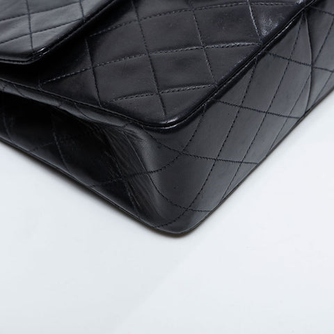 CHANEL No. 2 1991-1994 Mini Matelasse Lambskin 7.9" Shoulder Bag black WS21142