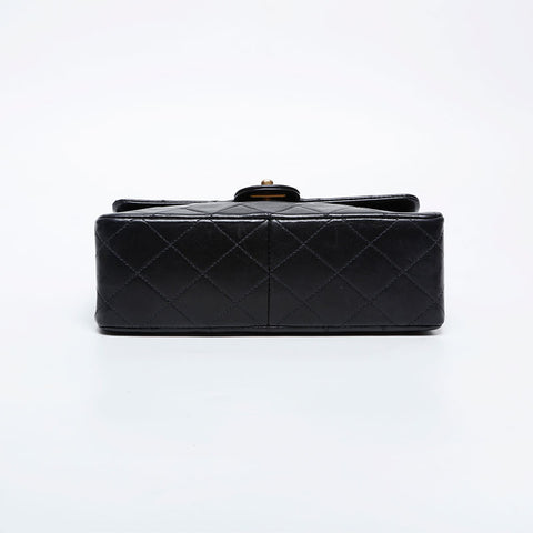 CHANEL No. 2 1991-1994 Mini Matelasse Lambskin 7.9" Shoulder Bag black WS21142