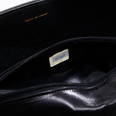 CHANEL 0 Series 1986-1988 Lambskin COCO Mark Flap Diamond Stitch Shoulder Bag black WS21143