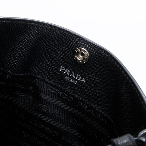 PRADA Safiano leather Shoulder Bag black WS21144