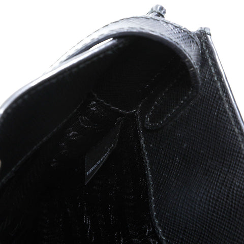 PRADA Safiano leather Shoulder Bag black WS21144