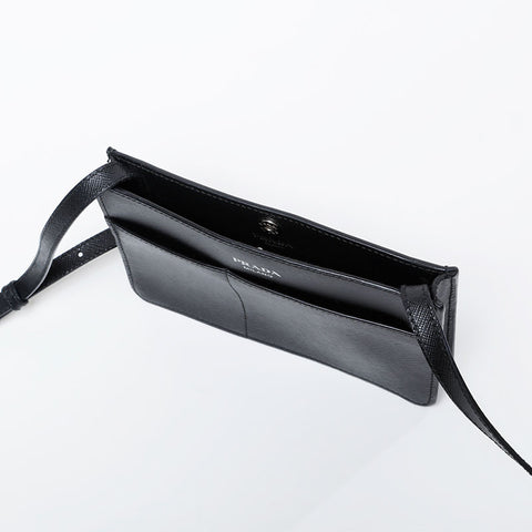 PRADA Safiano leather Shoulder Bag black WS21144