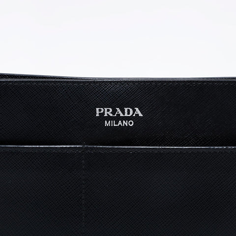 PRADA Safiano leather Shoulder Bag black WS21144