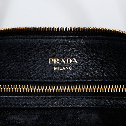 PRADA Leather 2way Shoulder Bag black WS21147