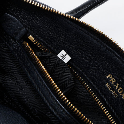 PRADA Leather 2way Shoulder Bag black WS21147