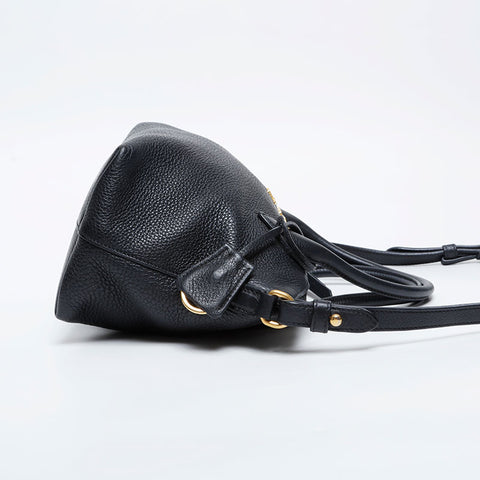 PRADA Leather 2way Shoulder Bag black WS21147