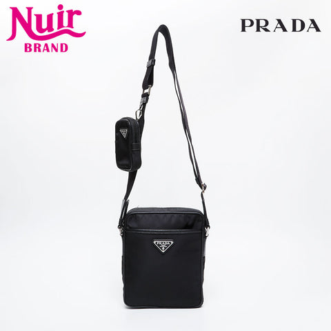 PRADA Nylon Shoulder Bag black WS21148