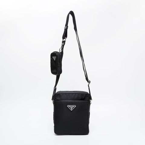PRADA Nylon Shoulder Bag black WS21148