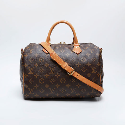 LOUIS VUITTON Monogram Speedy Bandolier 30 Handbag Brown WS21159